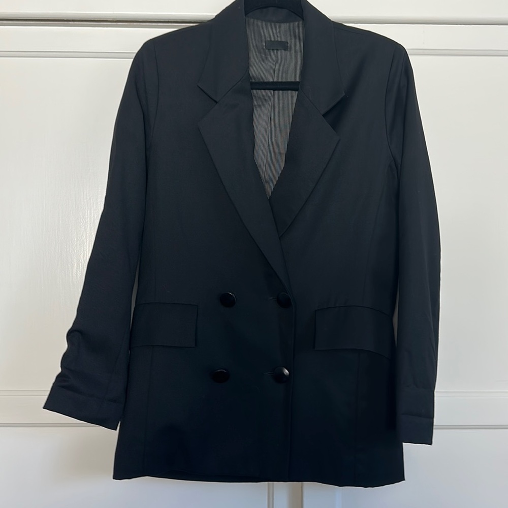 Wren, Black Double breasted Blazer. XS